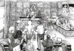 One of many drawings by Pennsylvania prisoner Leonard C. Jefferson featured in Broken on All Sides